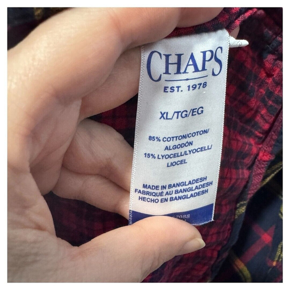 Chaps by Ralph Lauren lined plaid men's shirt size XL - Picture 2 of 4